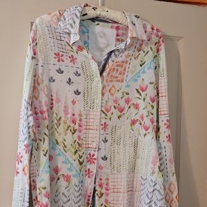 Cino Lisbon summer button down shirt sz M